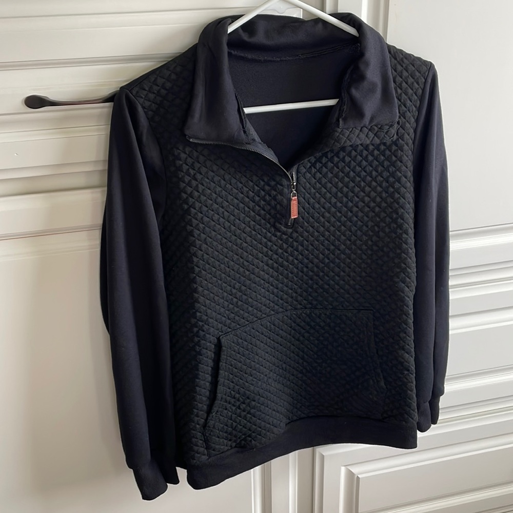 Quilted Pattern Lightweight Sweatshirt Pullover - image 1